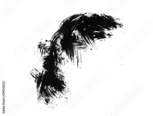 Ink texture. Abstract ink brush isolated on white