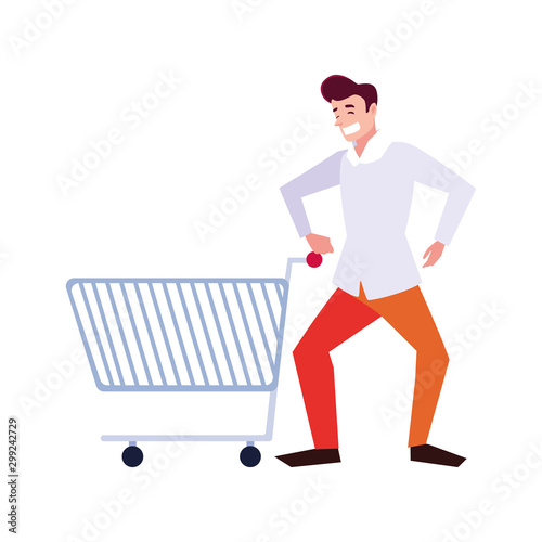avatar man shopping vector design