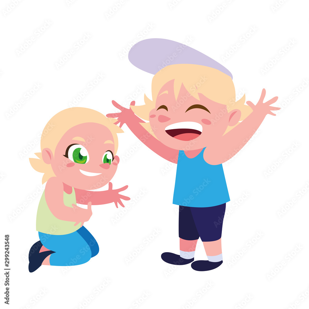 Boy and girl cartoon vector design Boy and girl cartoon vector design