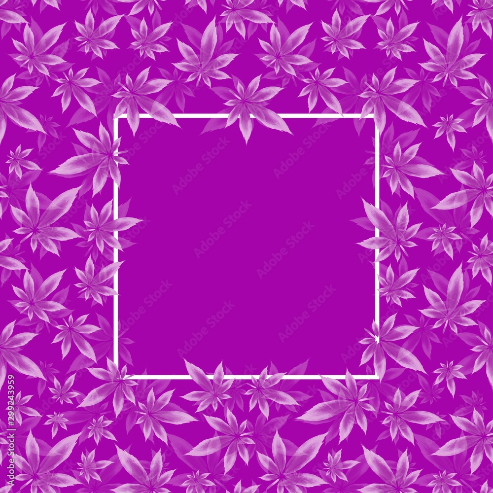 Cannabis leaf frame vector pattern background