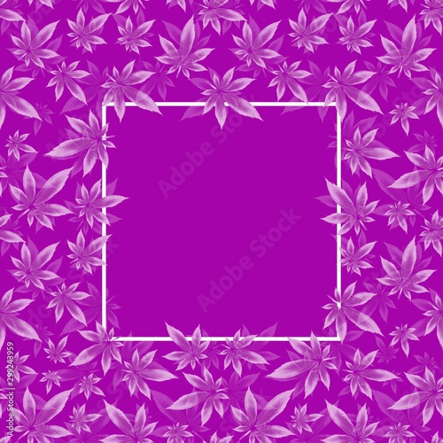 Fototapeta Naklejka Na Ścianę i Meble -  Cannabis leaf frame vector pattern background