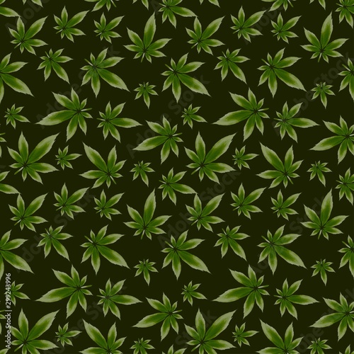 Cannabis leaf seamless vector pattern