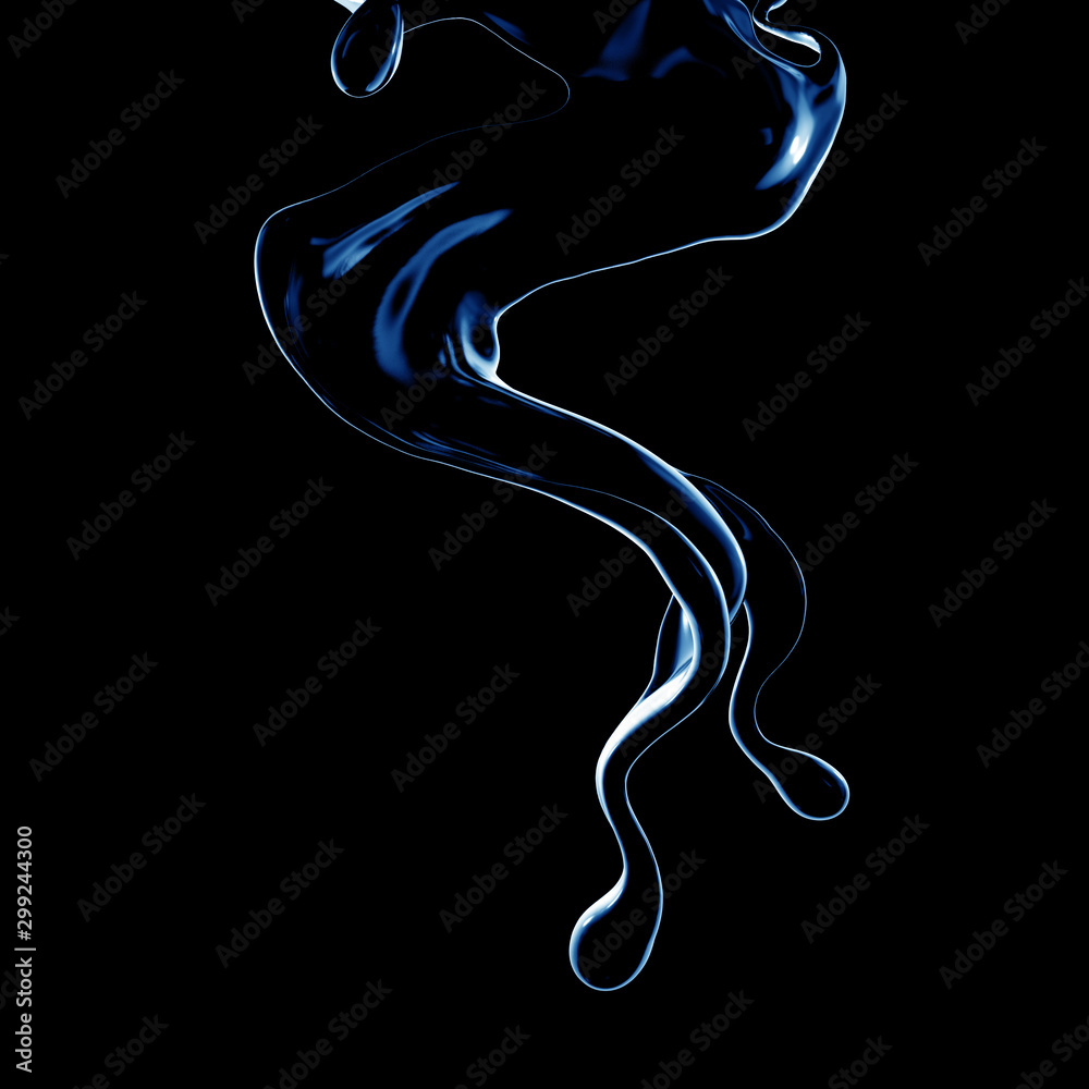 Splash fluid. 3d illustration, 3d rendering.