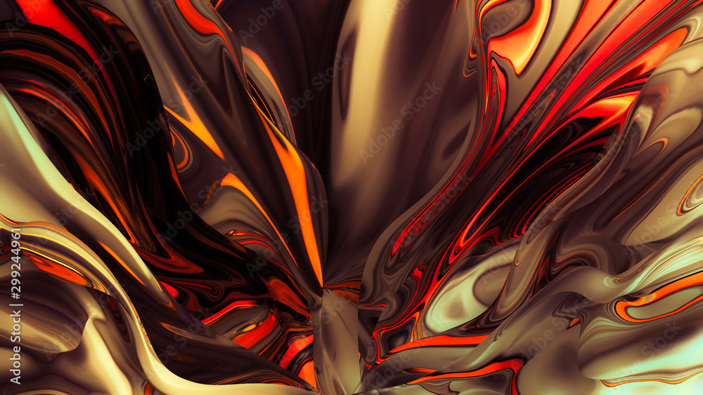 Bright background with a volumetric pattern and print. 3d illustration, 3d rendering.