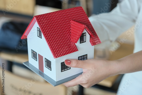Real Estate Agents Giving Homes to Customers. Concepts of real estate and land.