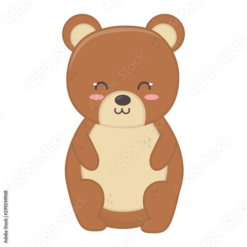 cute bear toy sitting on white background