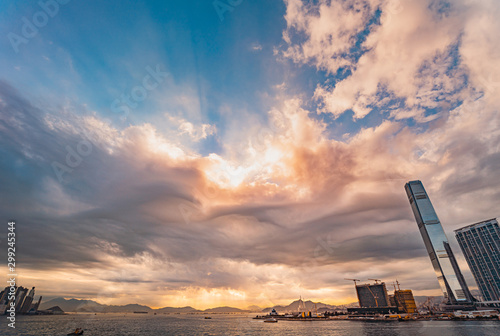 Canvas Print Hong Kong Island in Sunset