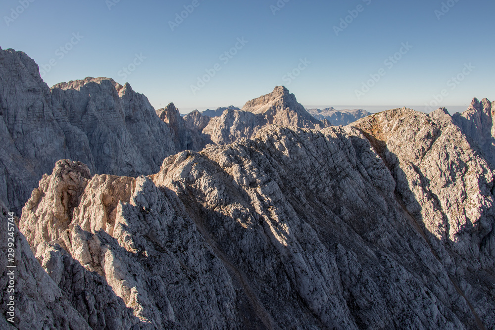 View from Špik mountain towards small ridge