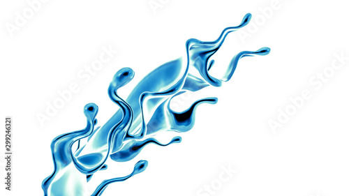 Wallpaper Mural Splash fluid. 3d illustration, 3d rendering. Torontodigital.ca
