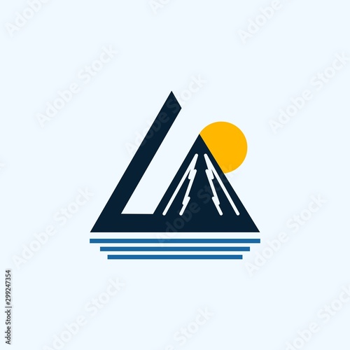 Mountain Sunrise Pacific Creative Icon Logo Design Template Element Vector