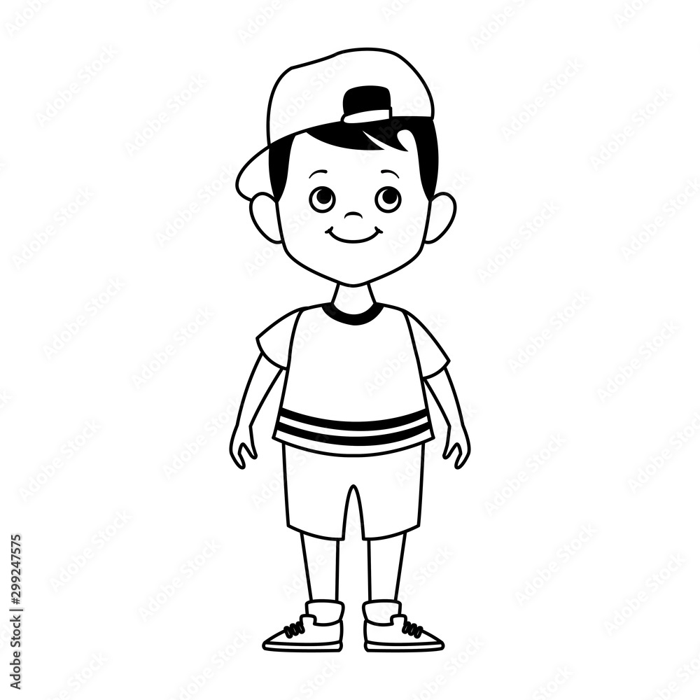 cute little boy icon, flat design