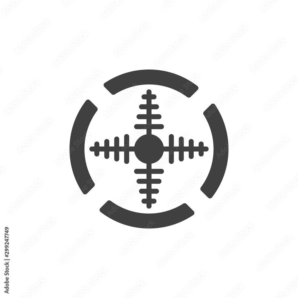 Fototapeta premium Military target vector icon. filled flat sign for mobile concept and web design. Circle target aim glyph icon. Symbol, logo illustration. Vector graphics