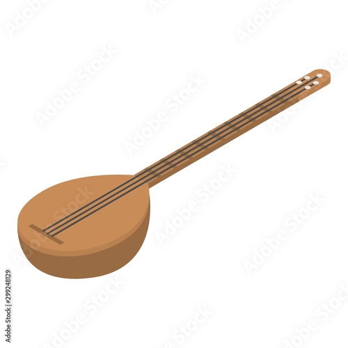 Turkish musical instrument icon. Isometric of turkish musical instrument vector icon for web design isolated on white background