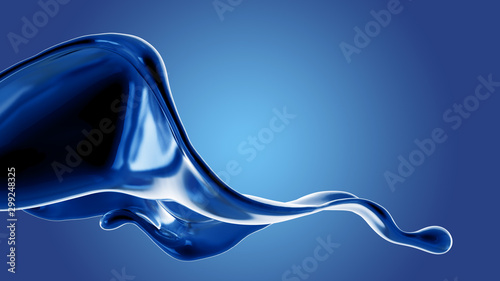 Splash fluid. 3d illustration, 3d rendering.