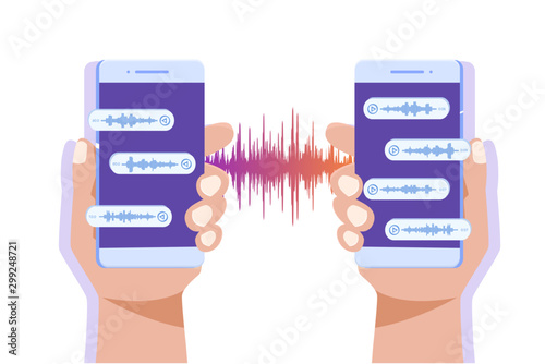 Voice Messages , event notification. Vector illustration flat style.