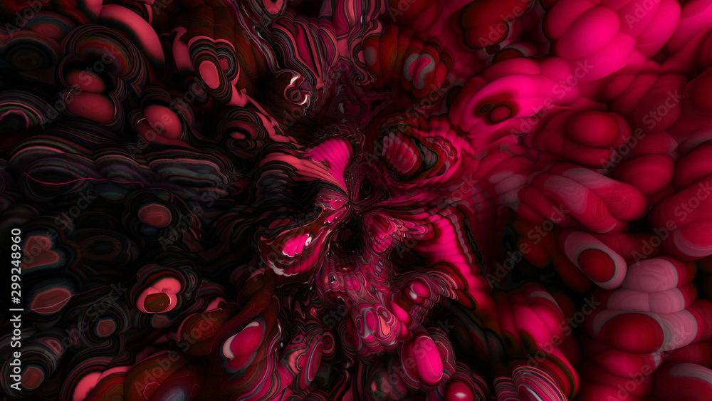 Bright background with a volumetric pattern and print. 3d illustration, 3d rendering.