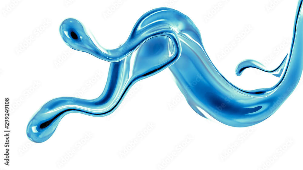 Splash fluid. 3d illustration, 3d rendering.