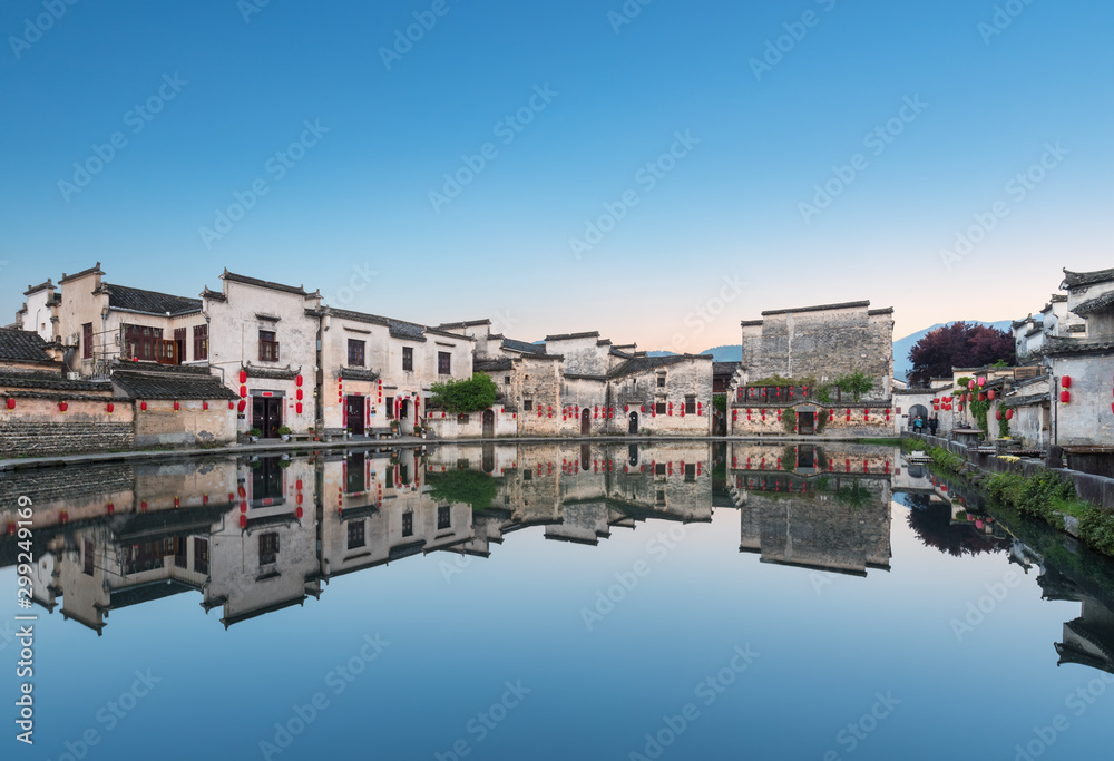 chinese ancient houses in early morning