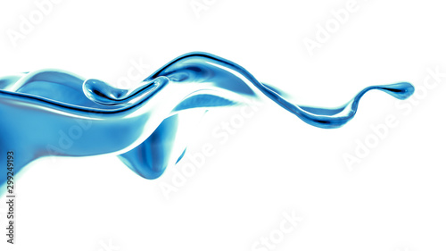 Splash fluid. 3d illustration, 3d rendering.