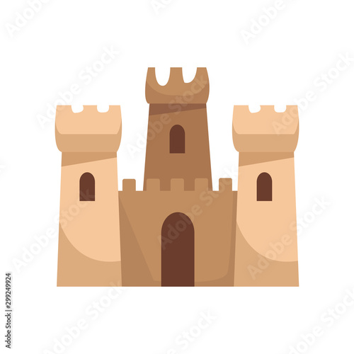 sand castle icon, flat design
