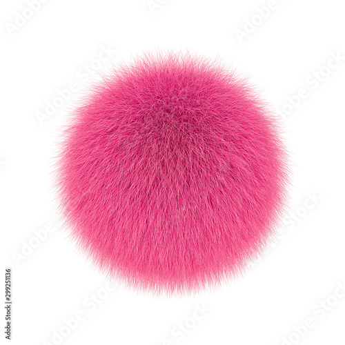 Pink Fur Ball Isolated On White Background Stock Photo - Download Image Now  - Pom-Pom, Sports Ball, Animal Hair - iStock