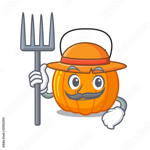 Farmer candy bucket in a cartoon jar