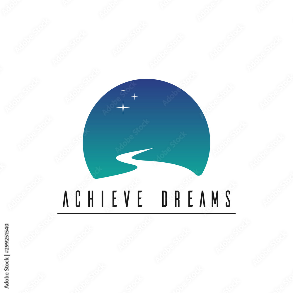 Fototapeta premium Achieve dream logo design illustration