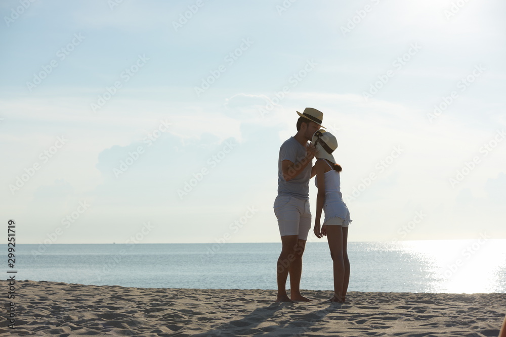 Romantic Scene of couples on the Beach
