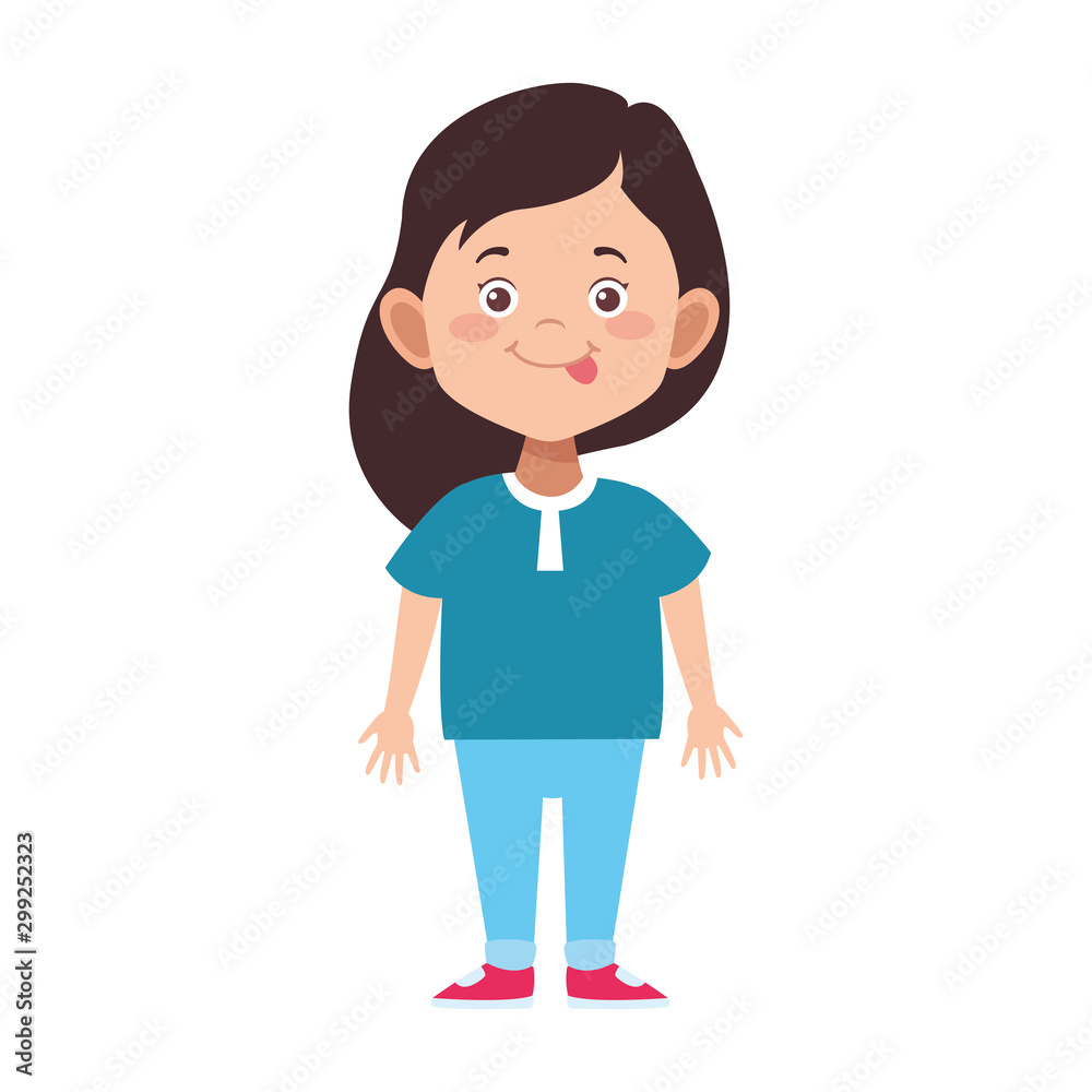 cartoon happy girl icon, flat design cartoon happy girl icon, flat design