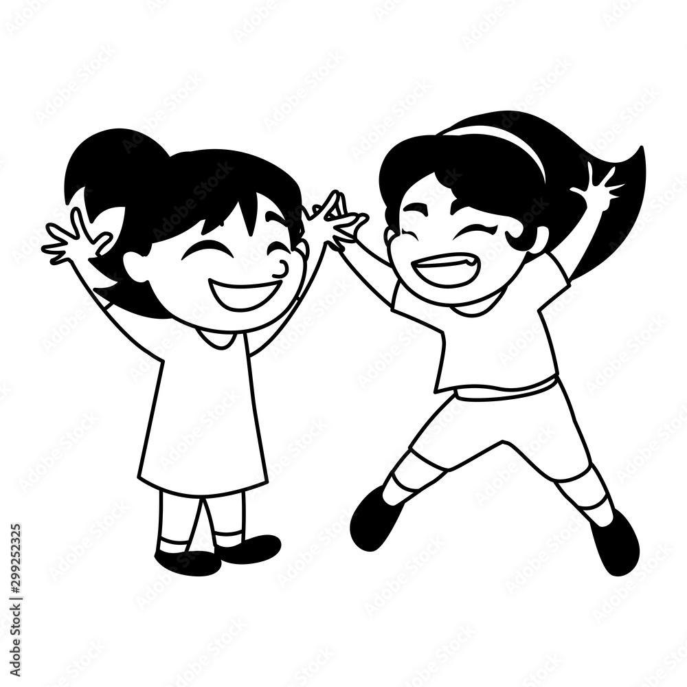 Isolated girls cartoons vector design Isolated girls cartoons vector design