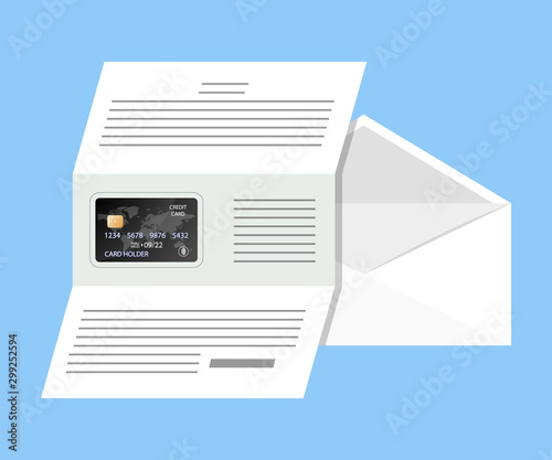 Envelope With New Credit Card Illustration Vector