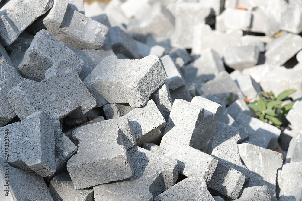 Heap of nice cobblestones, unloaded at a construction site.
