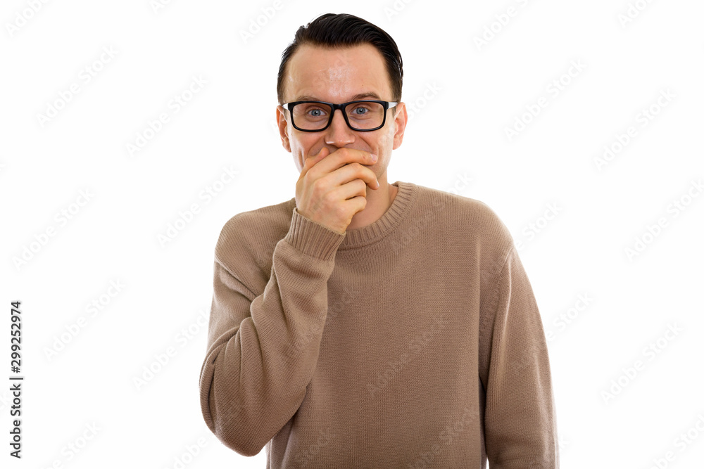 Portrait of young handsome man wearing eyeglasses Portrait of young handsome man wearing eyeglasses