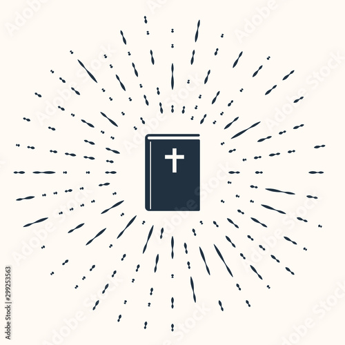 Obraz na płótnie Grey Holy bible book icon isolated on beige background