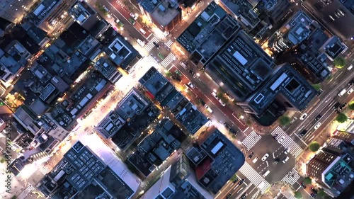 都会の夜景　空撮