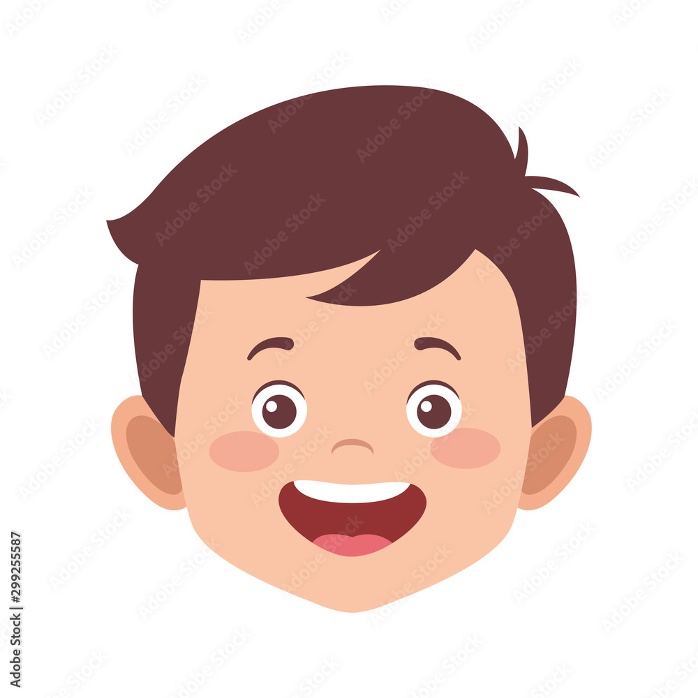 cute boy smiling icon, flat design cute boy smiling icon, flat design