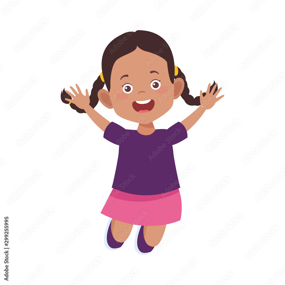 happy girl jumping icon, flat design happy girl jumping icon, flat design