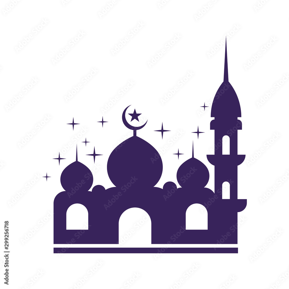 Moslem mosque icon vector Illustration design template logo