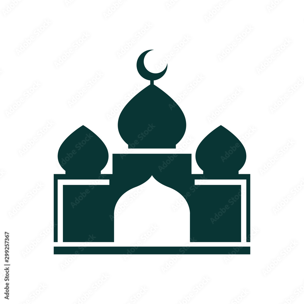 Moslem mosque icon vector Illustration design template logo