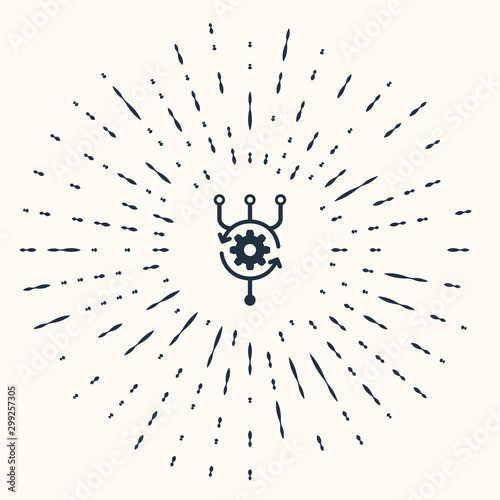 Grey Algorithm icon isolated on beige background. Algorithm symbol design from Artificial Intelligence collection. Abstract circle random dots. Vector Illustration