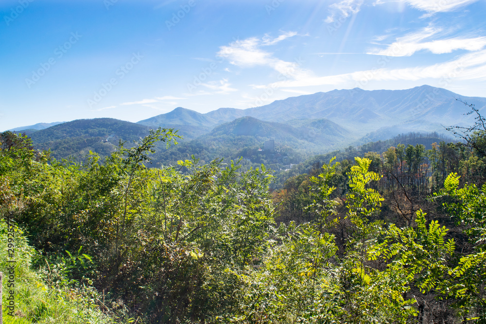 View of the Great Smoky Mountains near Gatlinburg, Tennessee - Great Smoky Mountains National Park, Tennessee, USA