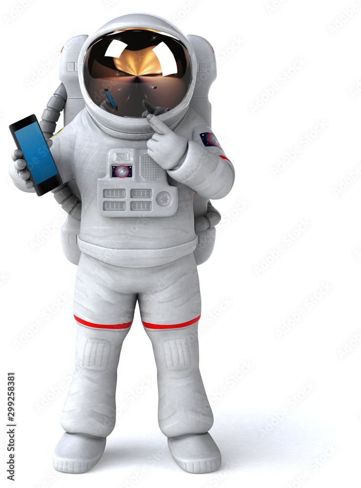 Fun astronaut - 3D Illustration