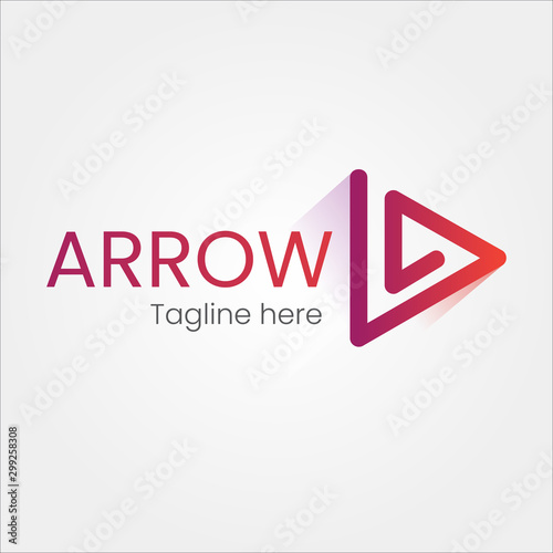 abstract 3d play Pyramid Triangle next arrow logo, icon 