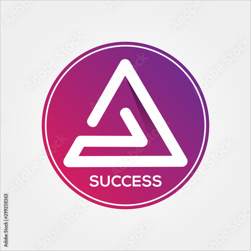 abstract 3d play Pyramid Triangle next arrow logo, icon 