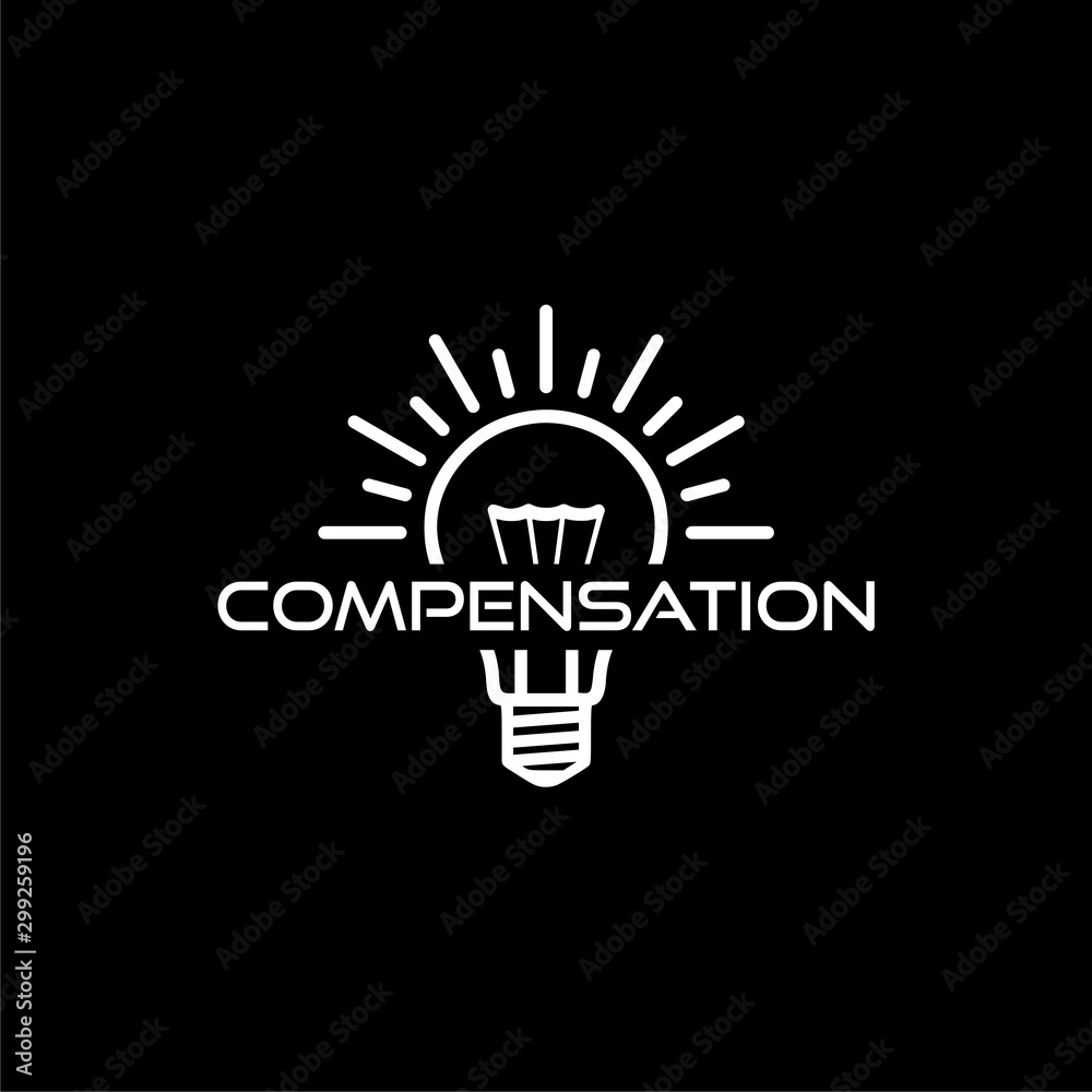 Compensation icon isolated on black background