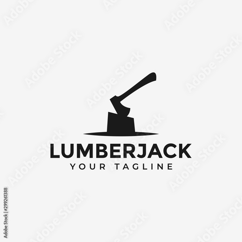 Axe, Lumberjack, Wood Logging Logo Design Template