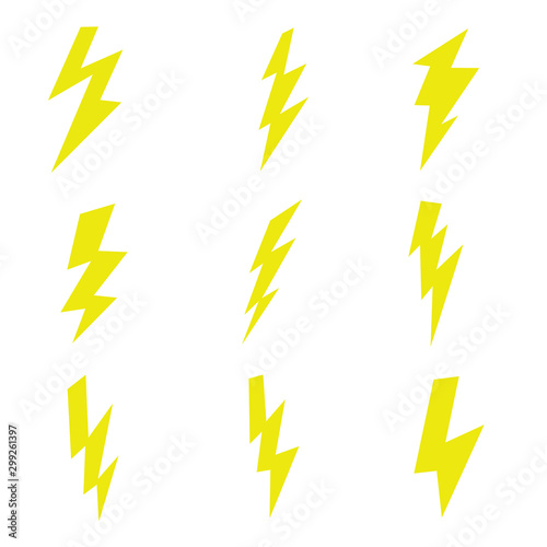 Thunder vector doodle set