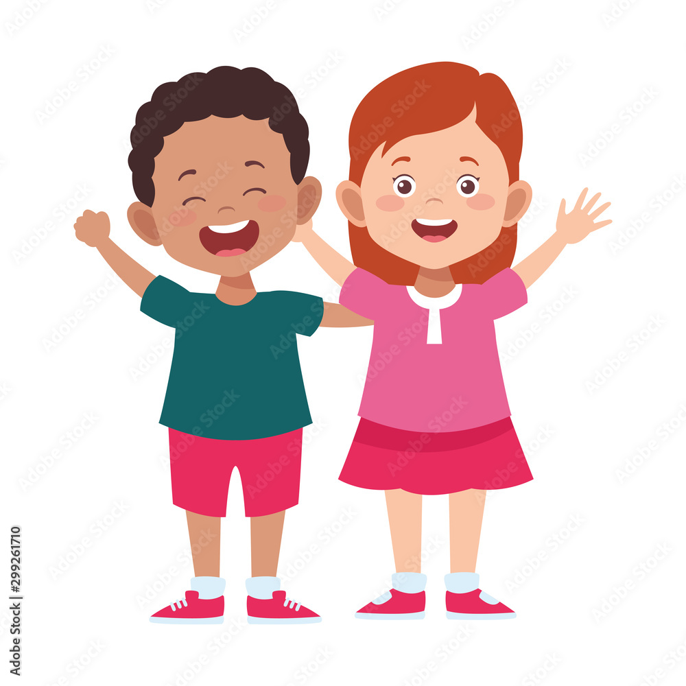 cartoon happy couple of boy and girl cartoon happy couple of boy and girl
