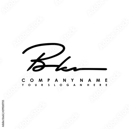 BK initials signature logo. Handwriting logo vector templates. Logo for business, beauty, fashion, signature