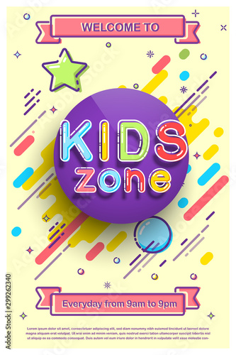 Kids zone invitation promo flyer for playroom